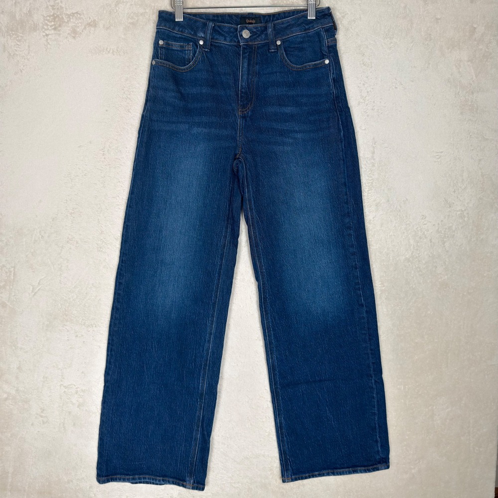 Quince Bella Stretch Relaxed Straight Jeans Stormy Blue 29 Organic Cotton Denim